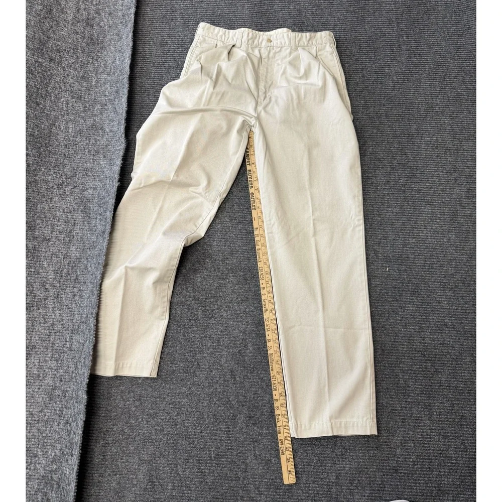 Polo Ralph Lauren Andrew Pants Mens Size 34x32 Khaki Vintage Baggy Pleated Chino